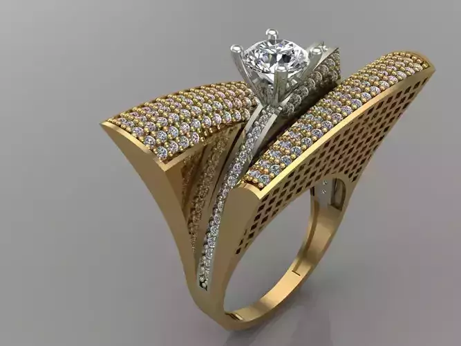 GC GOLD T146- Diamond solitarie gold ring 