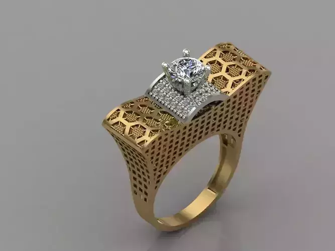 GC GOLD T147- Diamond solitarie gold ring 