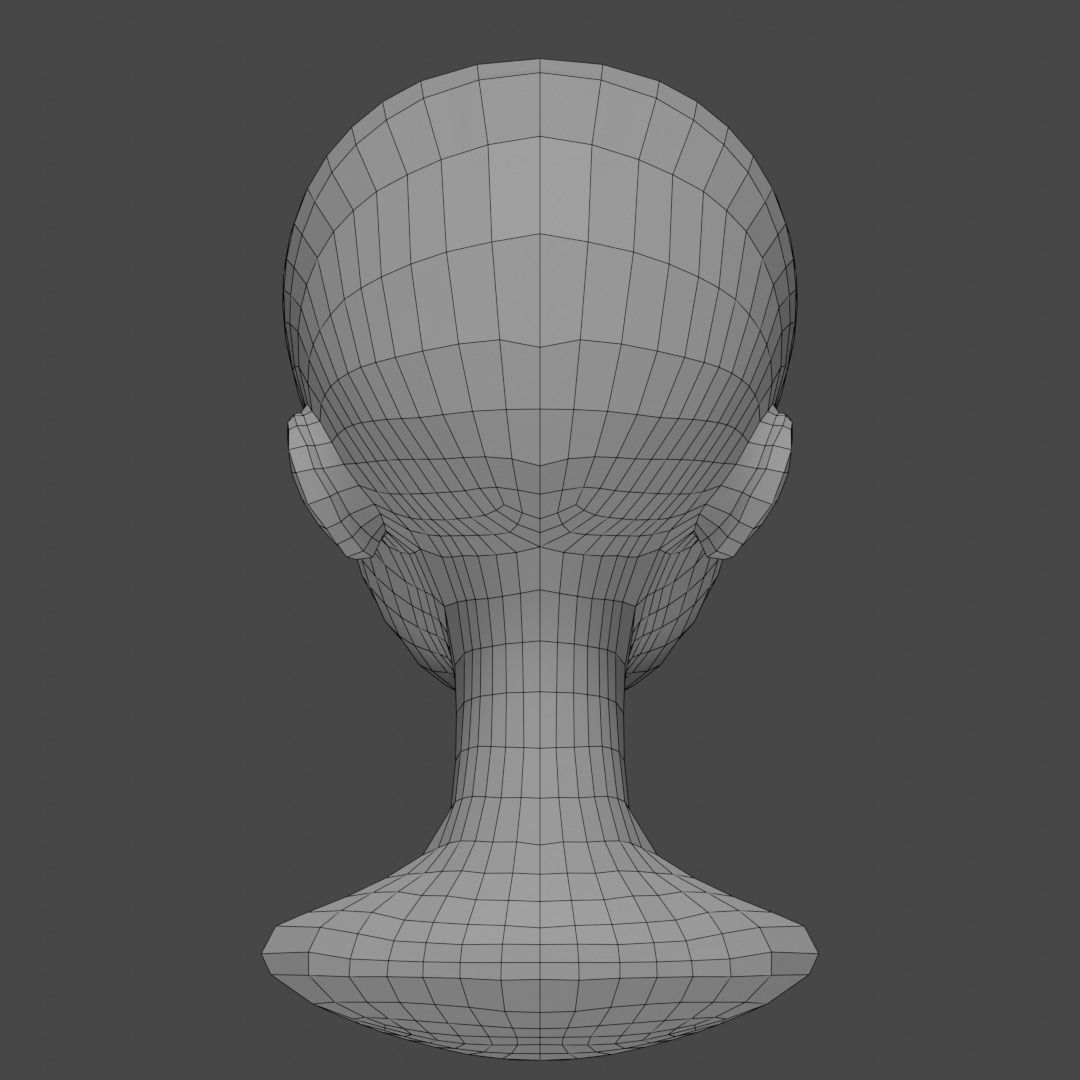 Low-poly anime girl head Free 3D model_2