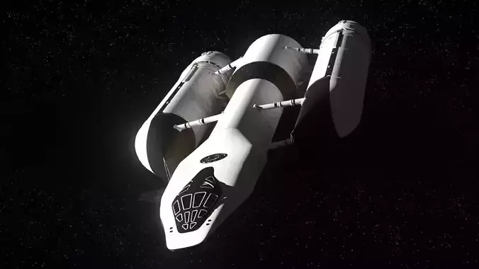 Rocket Spaceship with interior  Low-poly 3D model