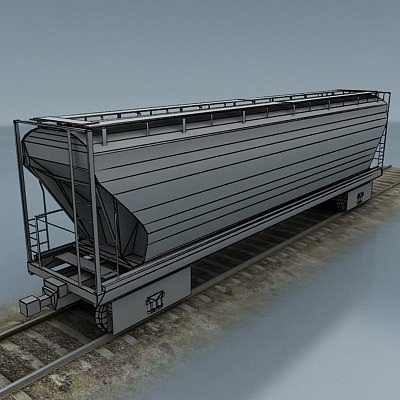 rail wagon 2 Low-poly 3D model_2