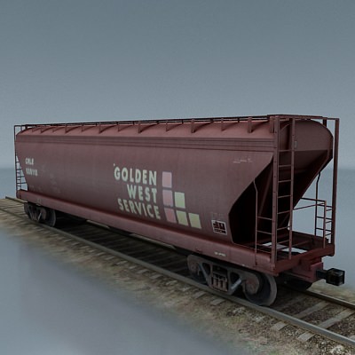 rail wagon 2 Low-poly 3D model_1