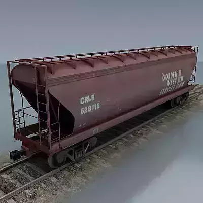 rail wagon 2 Low-poly 3D model
