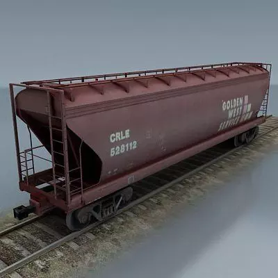 rail wagon 2 Low-poly 3D model_0