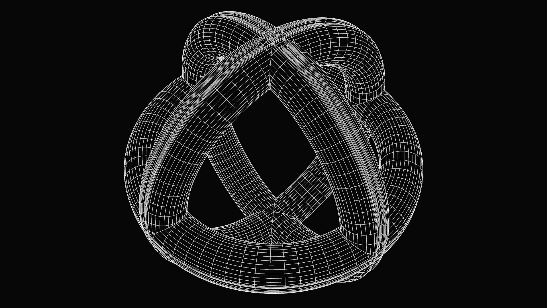 Spherical Rings Low-poly 3D model_9