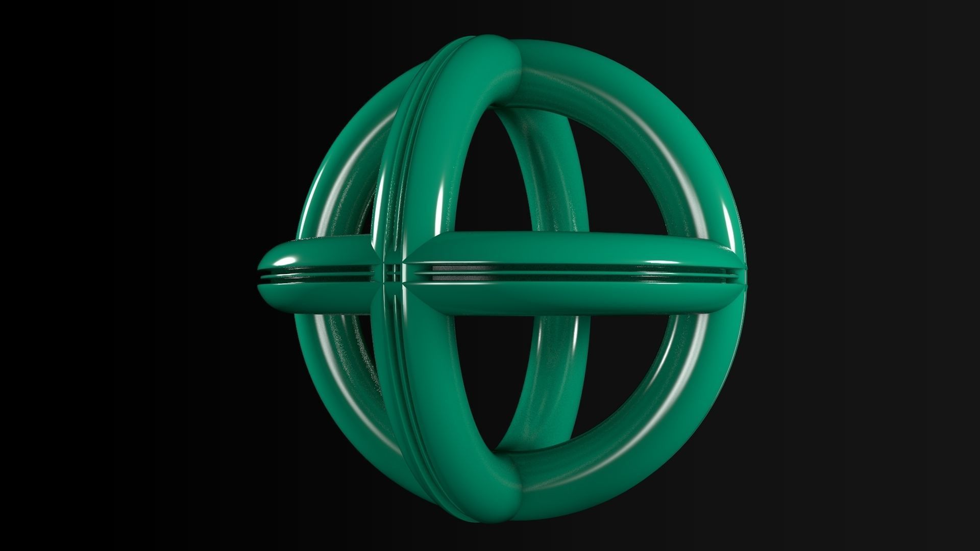 Spherical Rings Low-poly 3D model_1