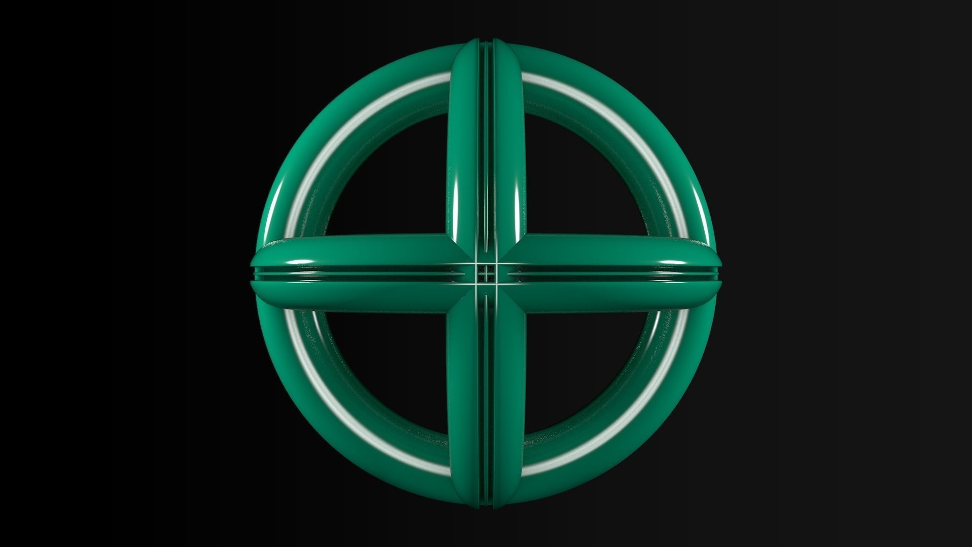 Spherical Rings Low-poly 3D model_2