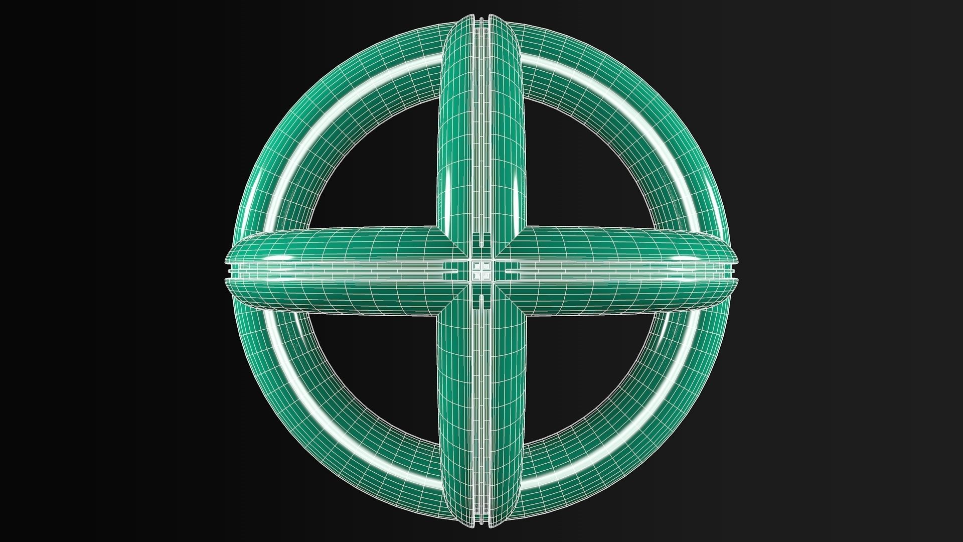 Spherical Rings Low-poly 3D model_6