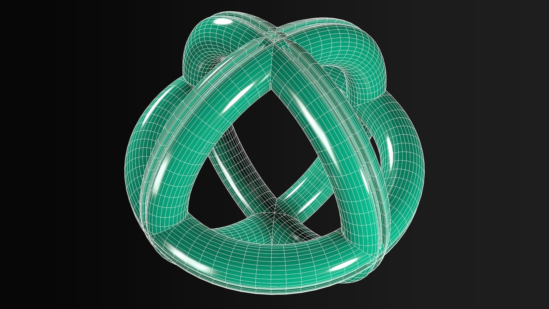 Spherical Rings Low-poly 3D model_7