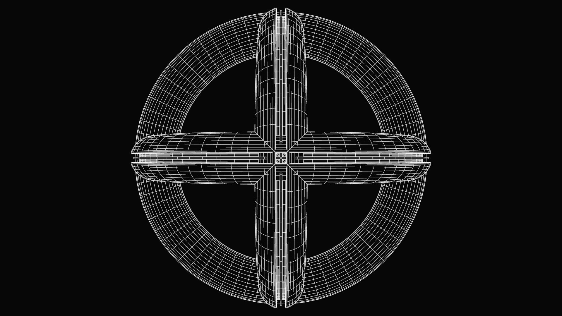 Spherical Rings Low-poly 3D model_8