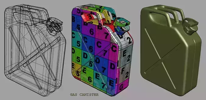 gas canister Low-poly 3D model