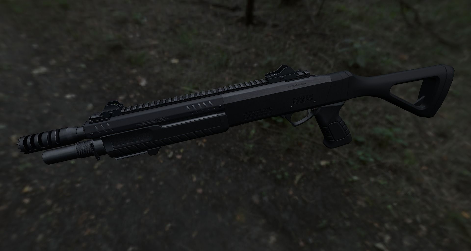 Fabarm STF12 compact Low-poly 3D model_7