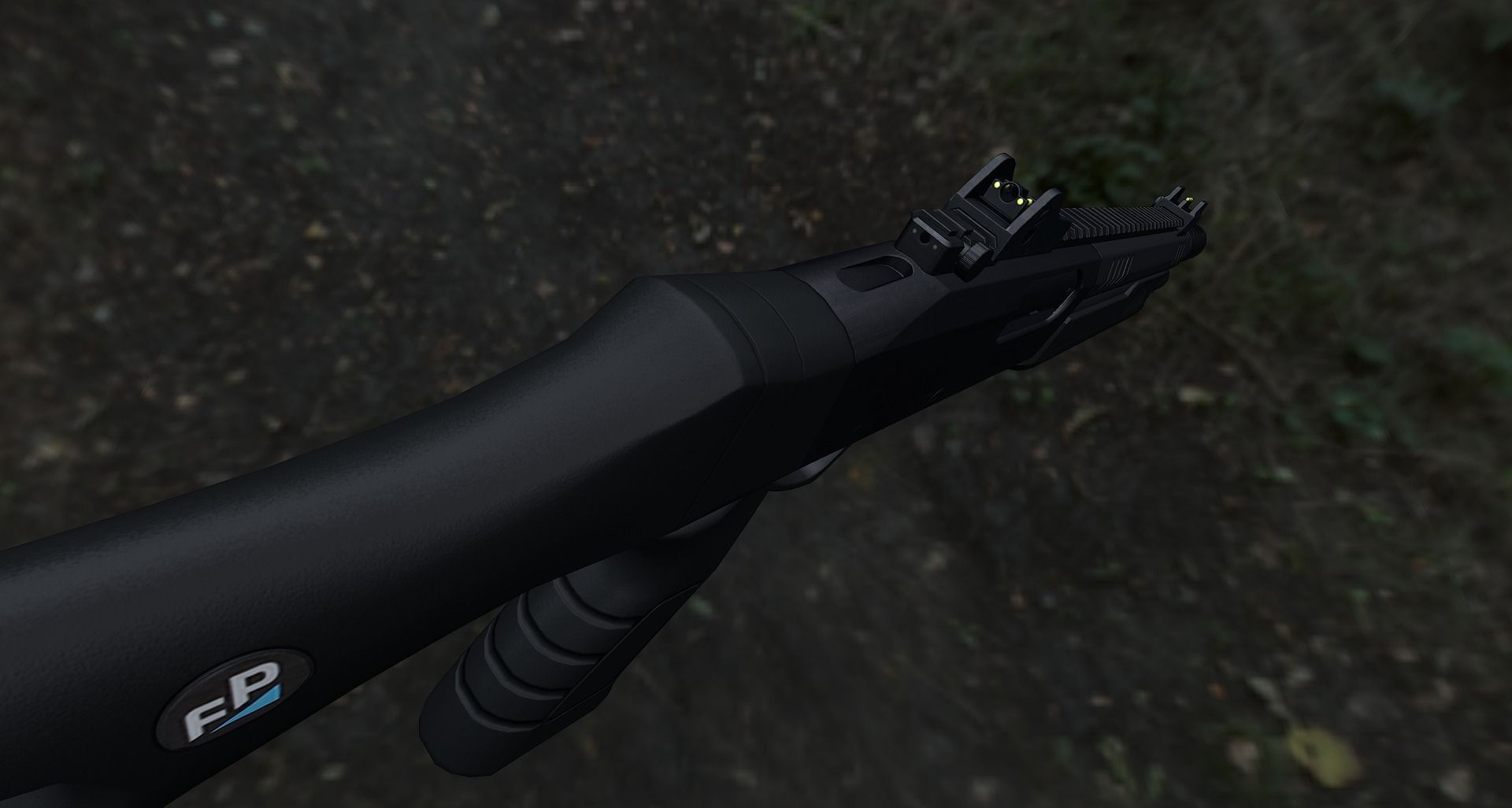 Fabarm STF12 compact Low-poly 3D model_4