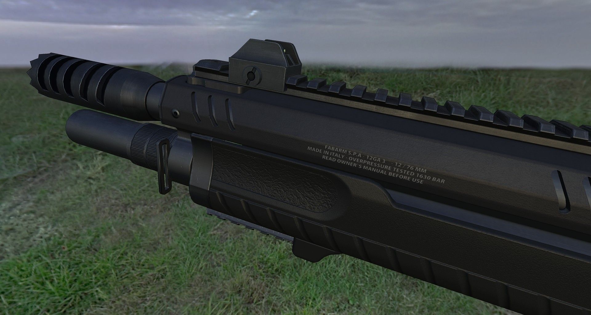 Fabarm STF12 compact Low-poly 3D model_35