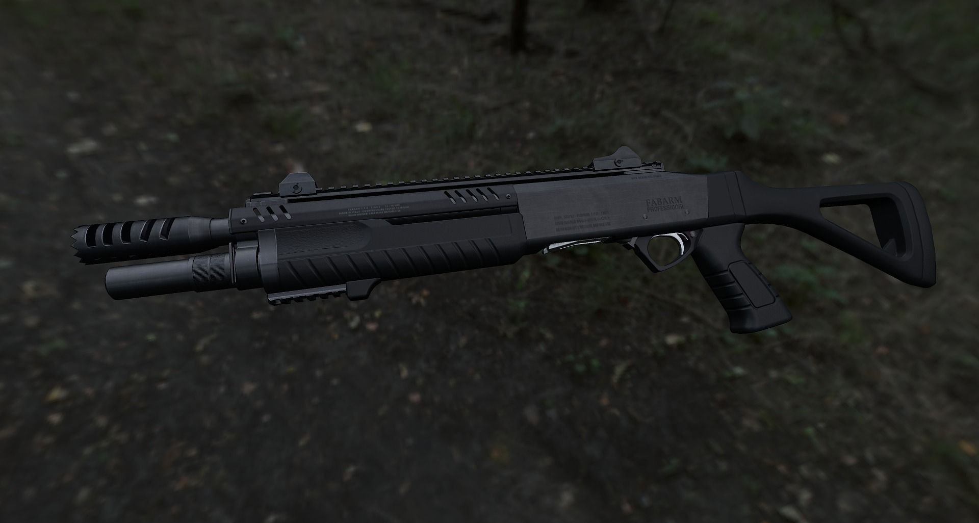 Fabarm STF12 compact Low-poly 3D model_6