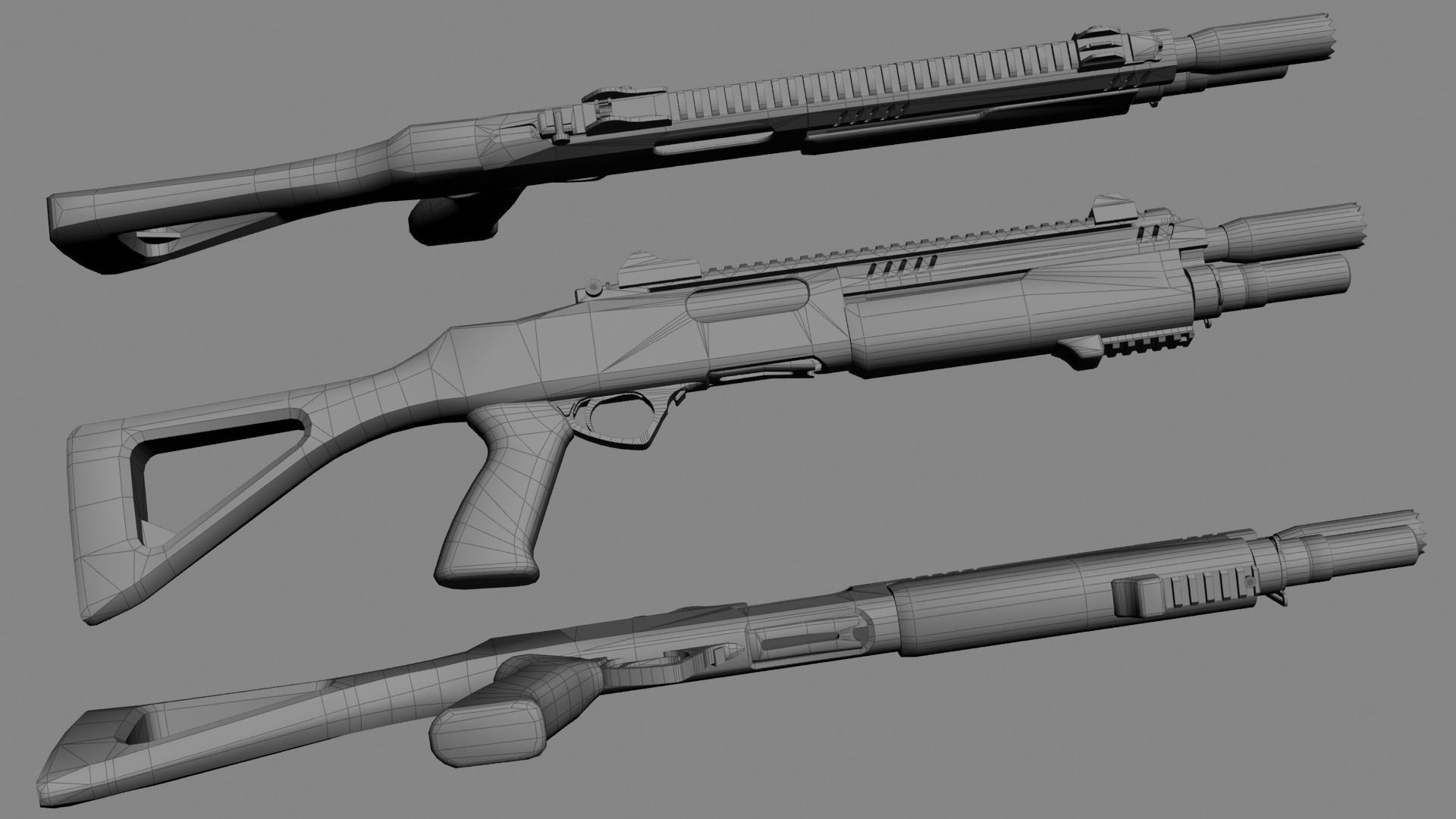 Fabarm STF12 compact Low-poly 3D model_25