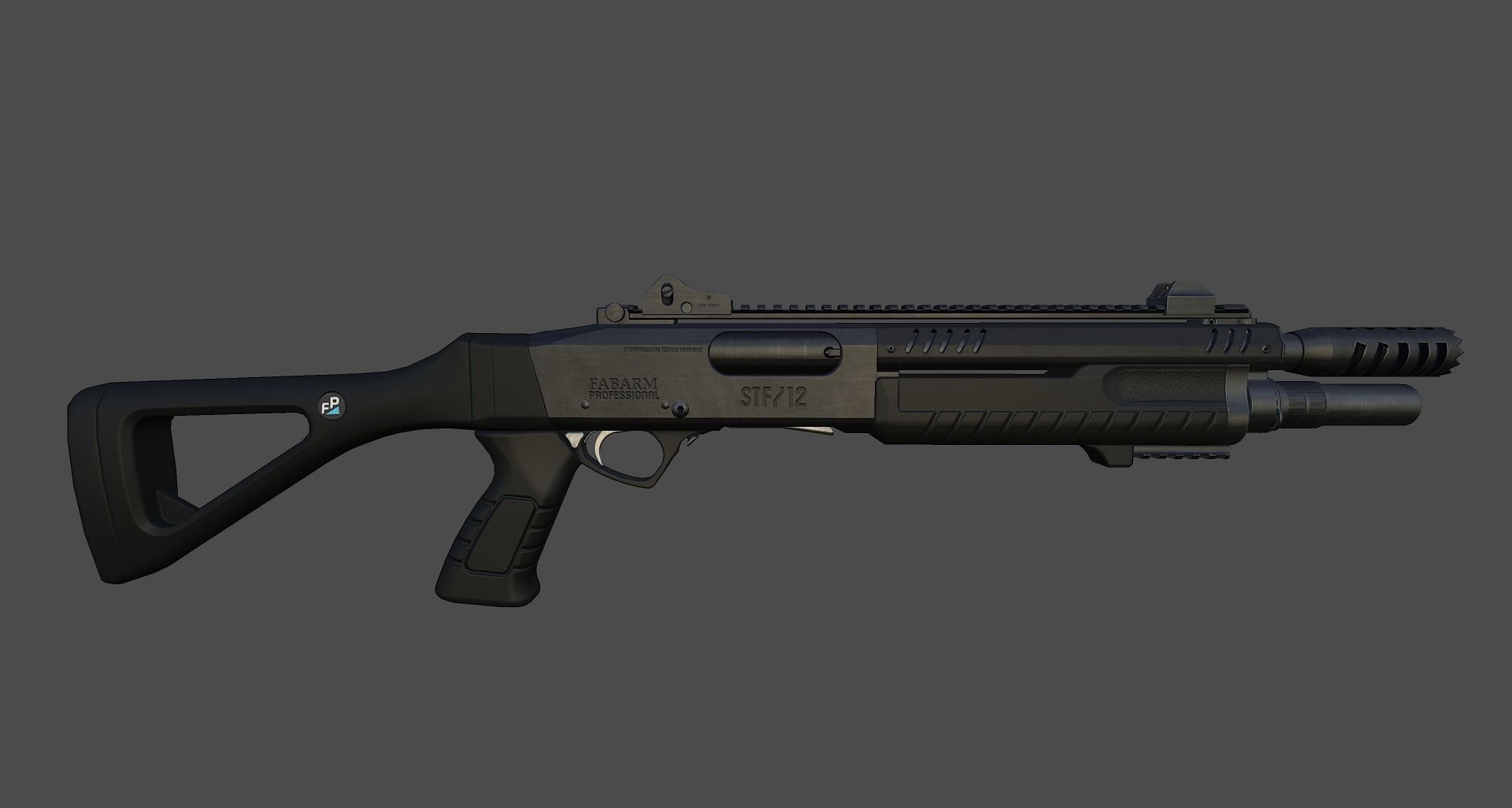 Fabarm STF12 compact Low-poly 3D model_29