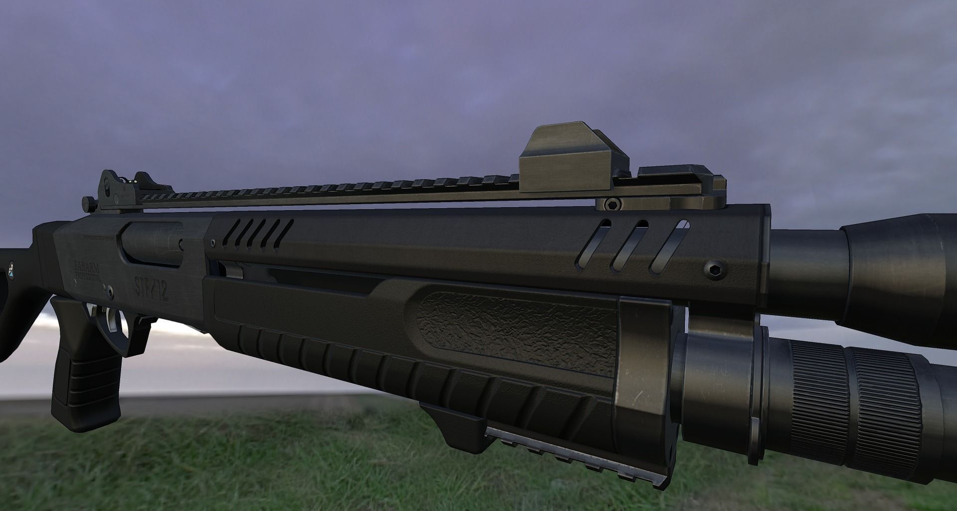 Fabarm STF12 compact Low-poly 3D model_16