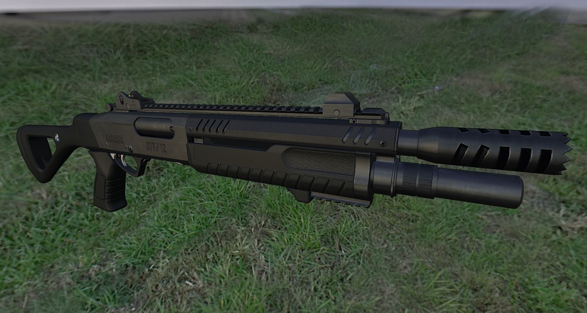 Fabarm STF12 compact Low-poly 3D model_19