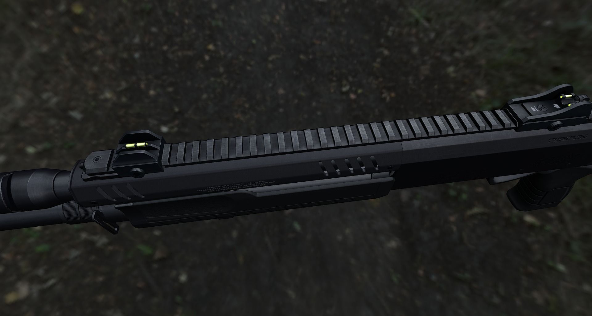 Fabarm STF12 compact Low-poly 3D model_9