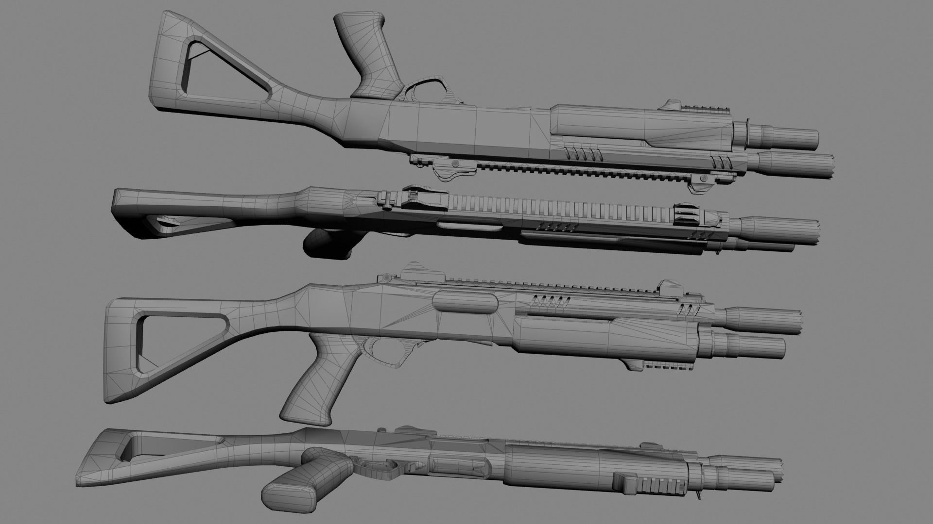 Fabarm STF12 compact Low-poly 3D model_44