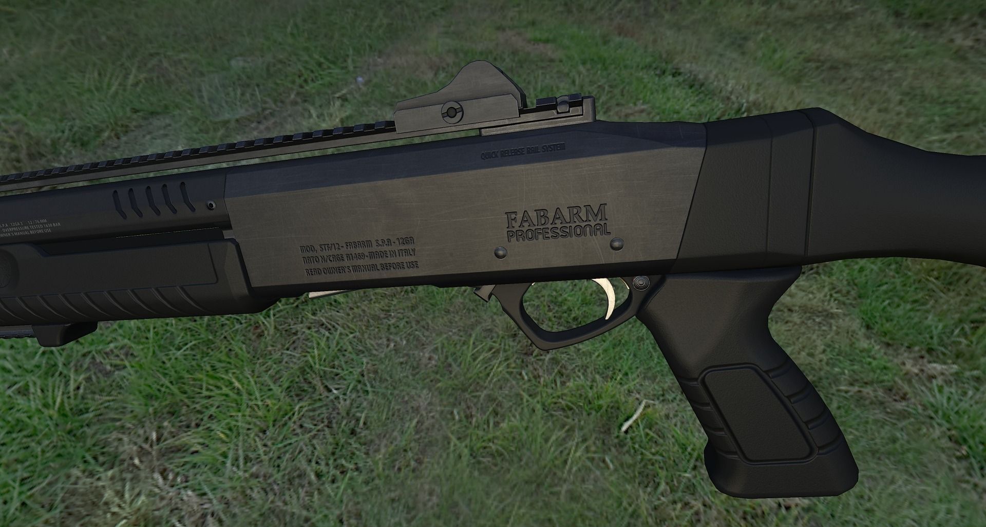 Fabarm STF12 compact Low-poly 3D model_17