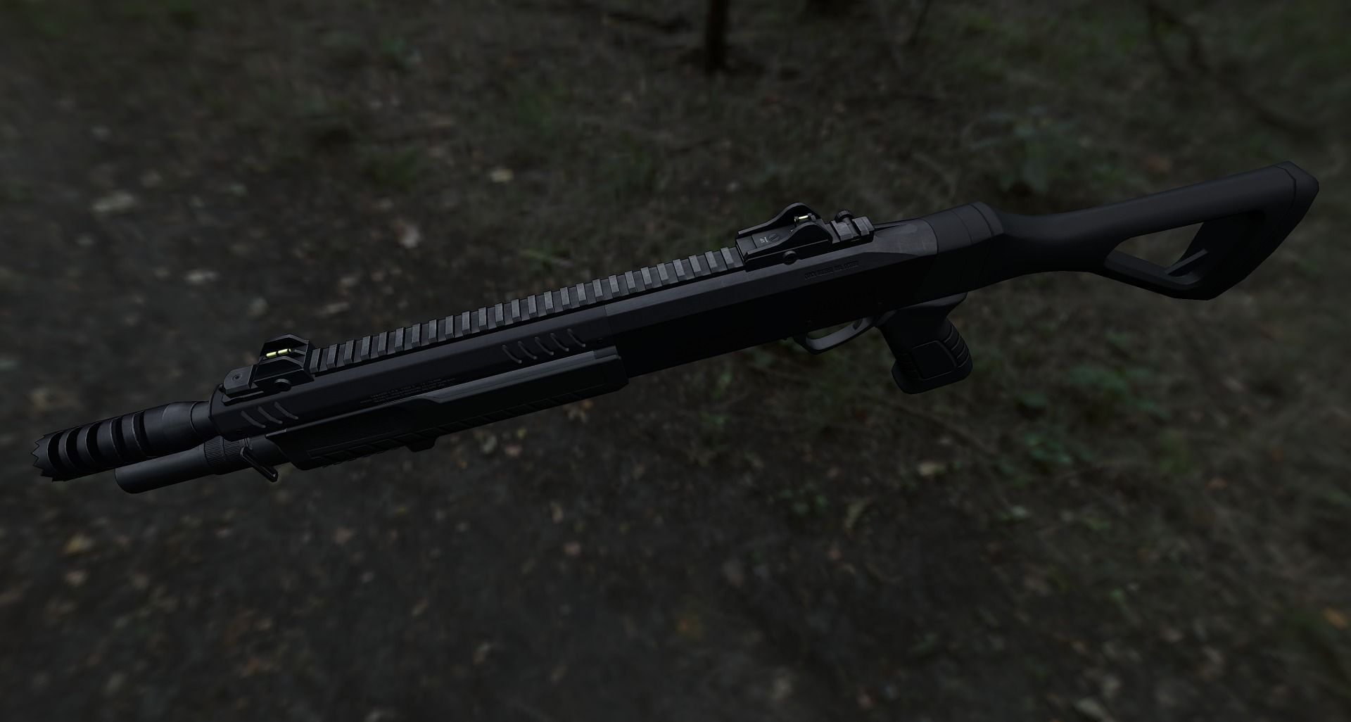 Fabarm STF12 compact Low-poly 3D model_8