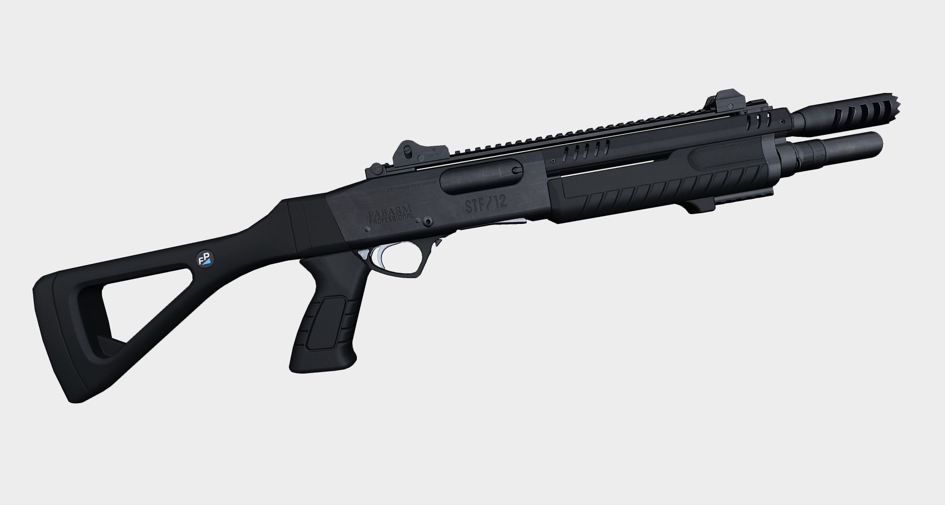 Fabarm STF12 compact Low-poly 3D model_0