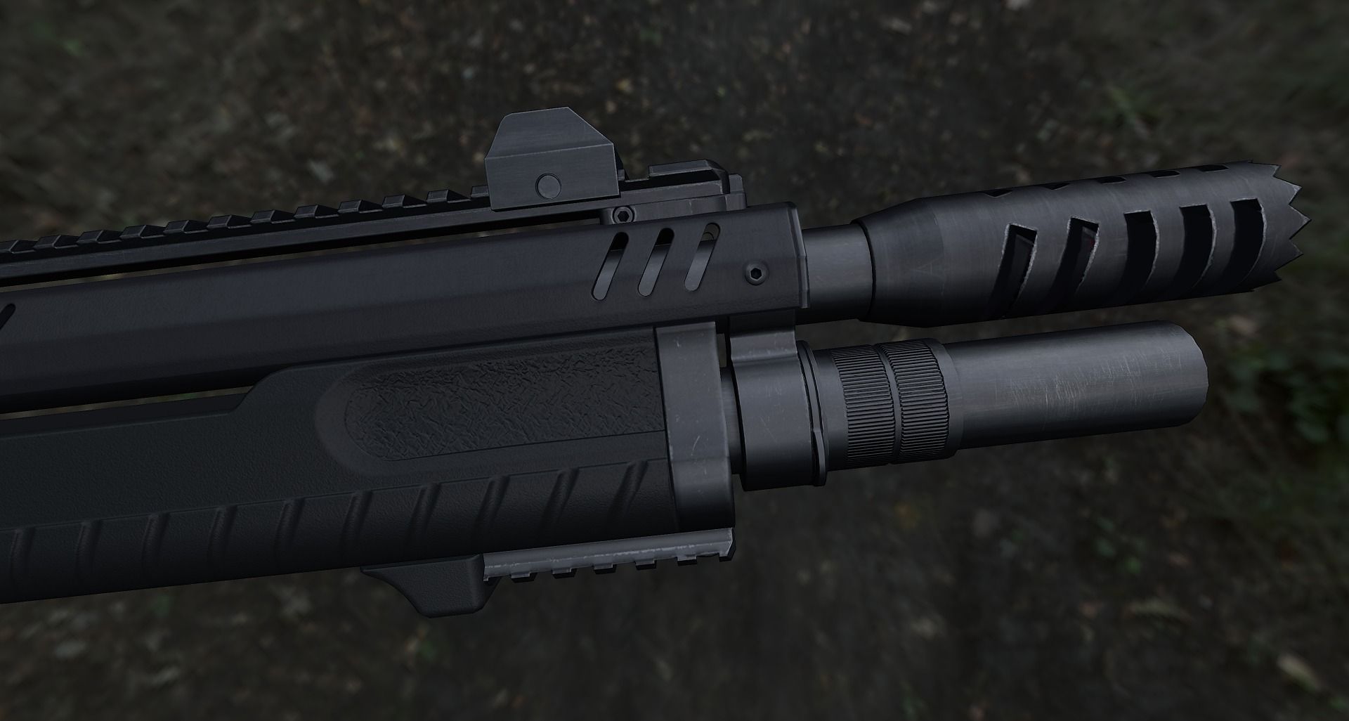 Fabarm STF12 compact Low-poly 3D model_2