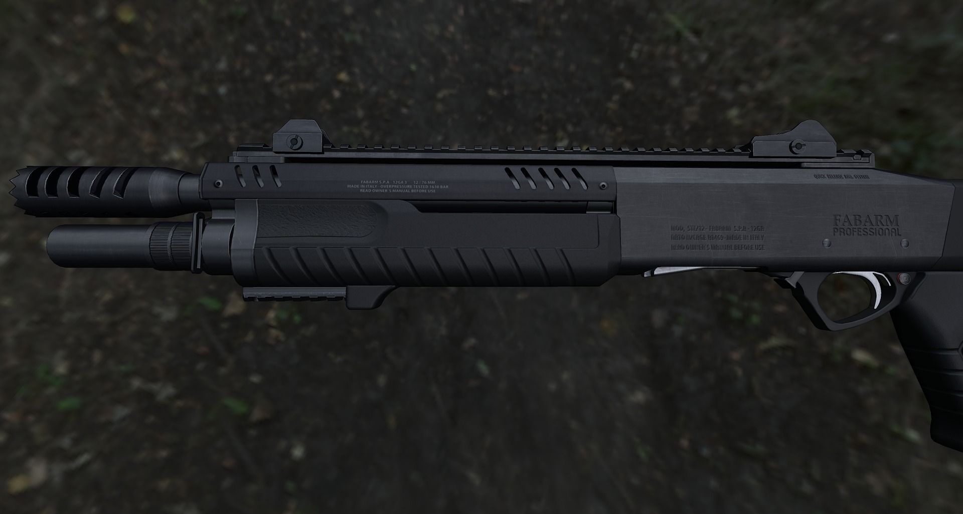 Fabarm STF12 compact Low-poly 3D model_10