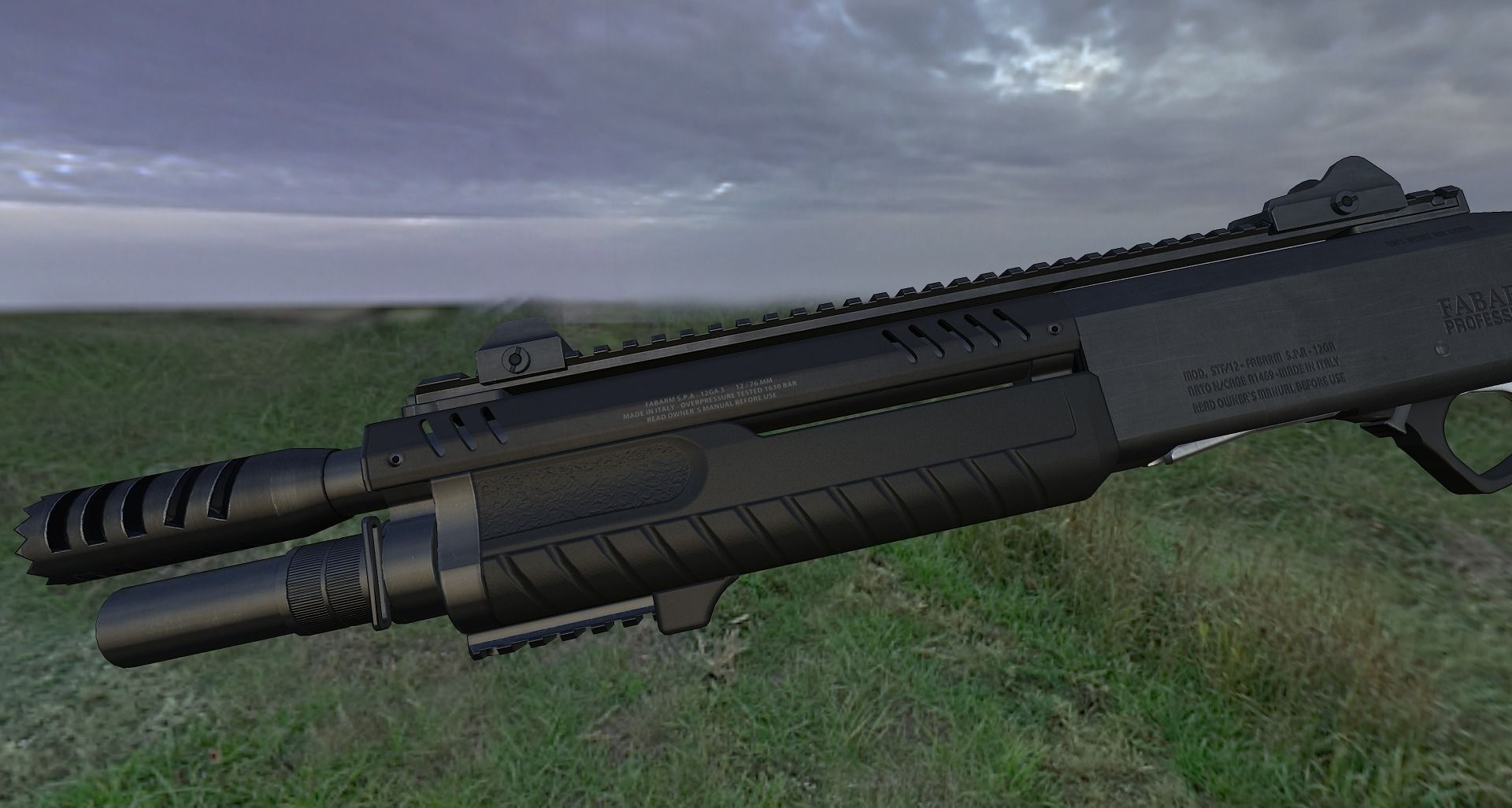 Fabarm STF12 compact Low-poly 3D model_28