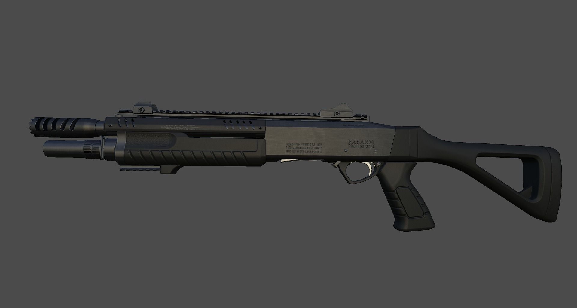 Fabarm STF12 compact Low-poly 3D model_30