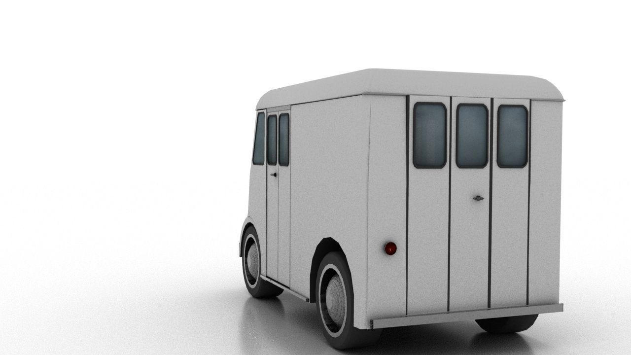 Marmon-Herrington Delivery-Van 1946 Low-poly 3D model_4