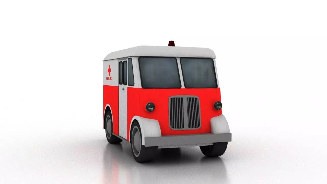 Marmon-Herrington Delivery-Van 1946 Ambulance Low-poly 3D model
