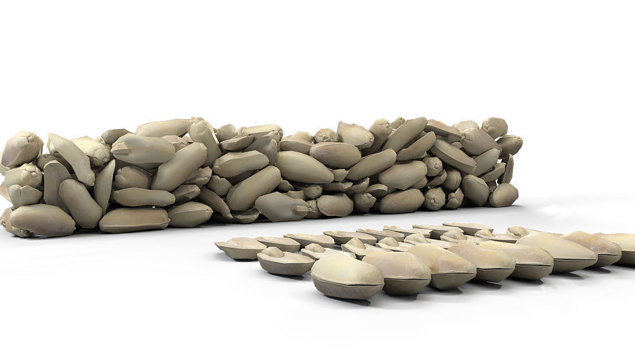 Peanuts PBR pile of pebbles Low-poly 3D model_4