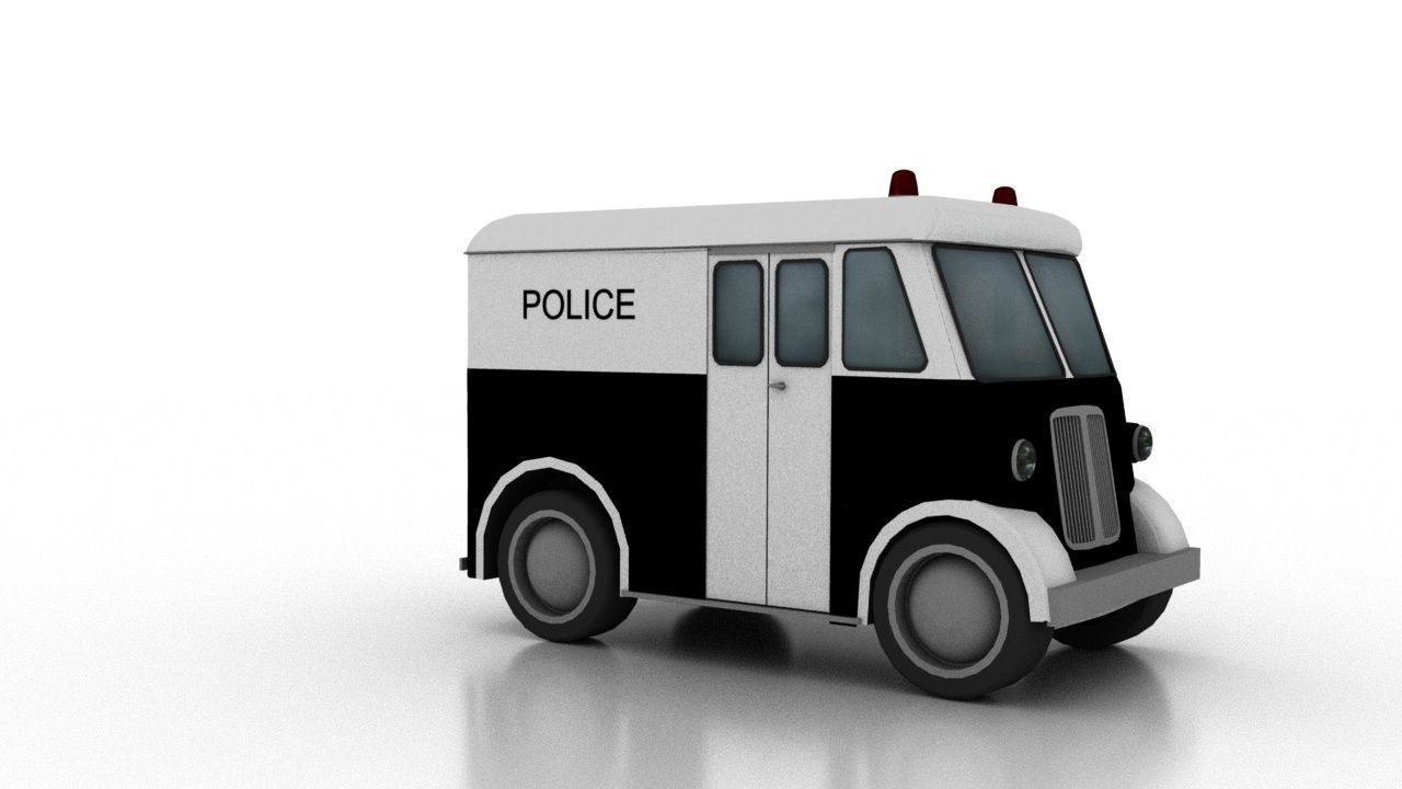 Marmon-Herrington Delivery-Van 1946 Police Low-poly 3D model_1
