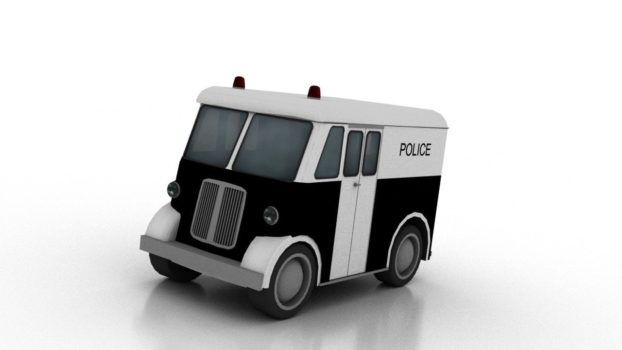 Marmon-Herrington Delivery-Van 1946 Police Low-poly 3D model_7