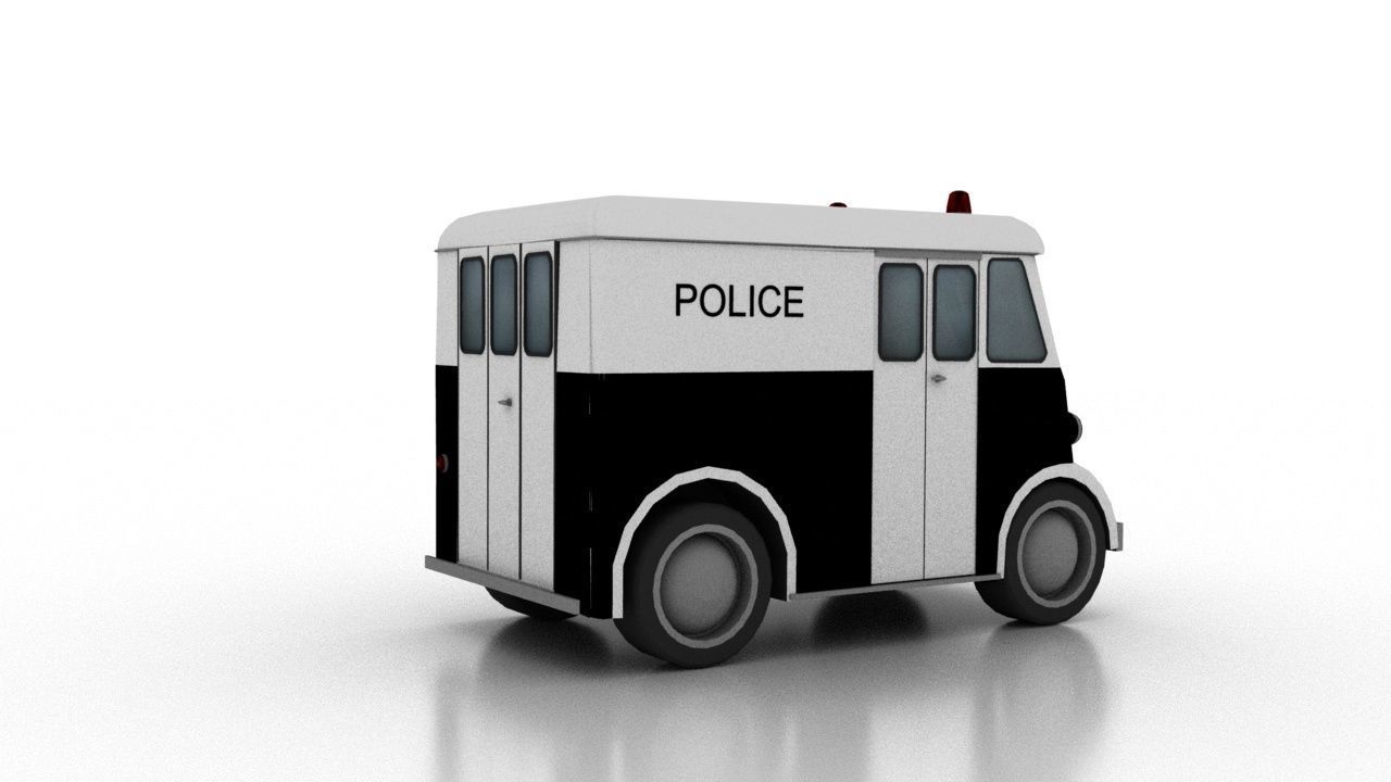 Marmon-Herrington Delivery-Van 1946 Police Low-poly 3D model_2