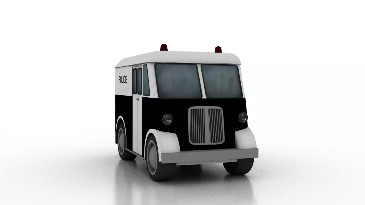 Marmon-Herrington Delivery-Van 1946 Police Low-poly 3D model_0