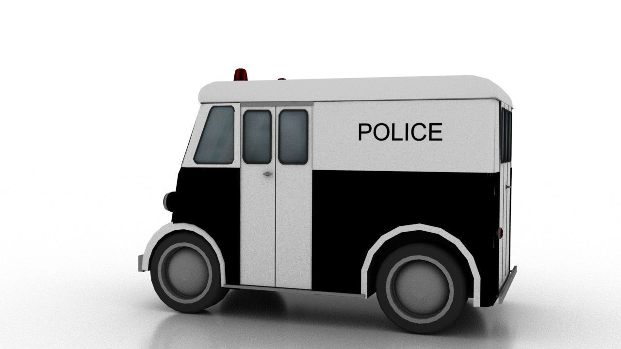 Marmon-Herrington Delivery-Van 1946 Police Low-poly 3D model_5