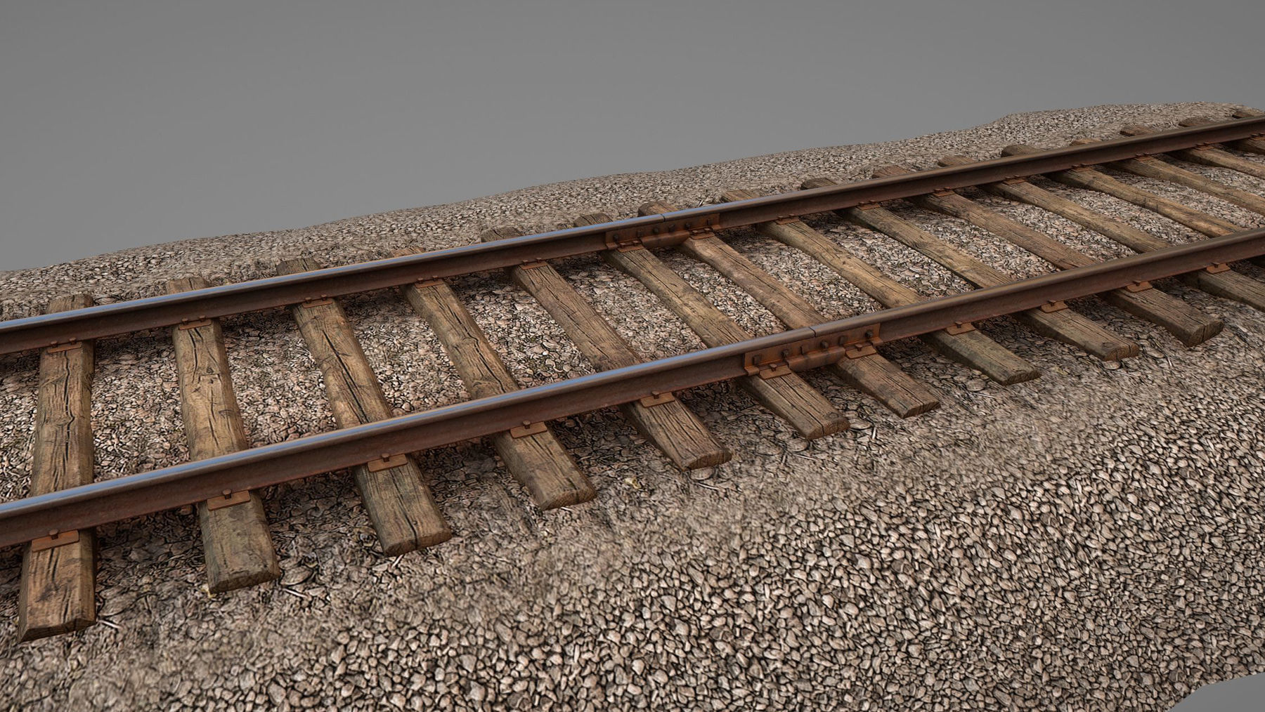 Old Railway  Low-poly 3D model_10