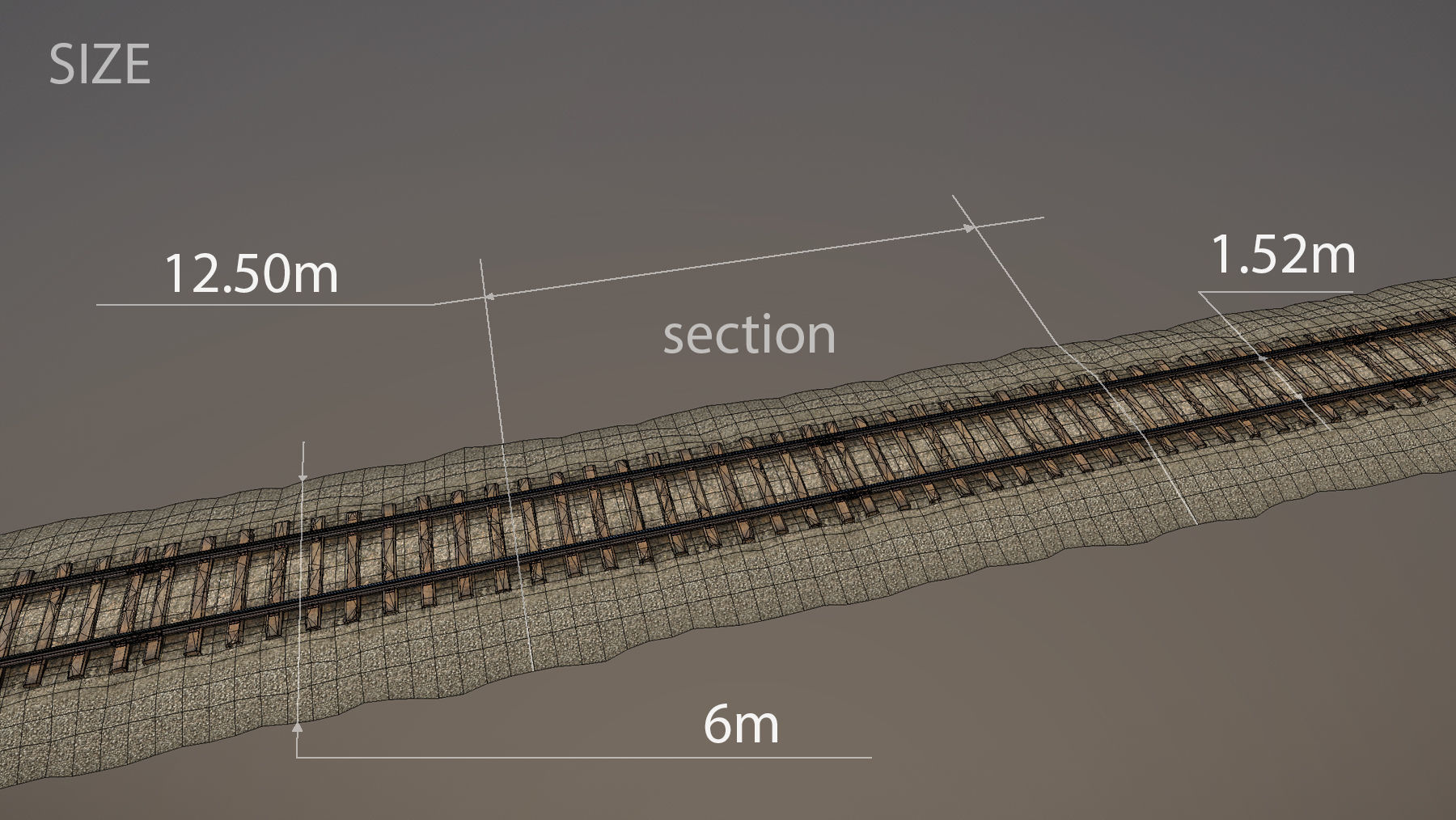 Old Railway  Low-poly 3D model_4