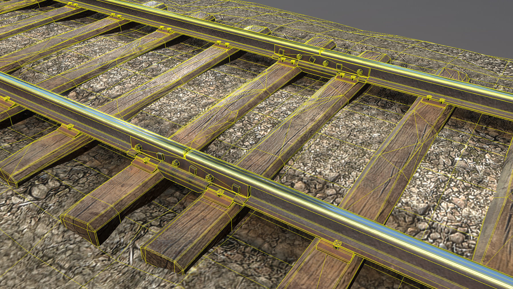 Old Railway  Low-poly 3D model_1