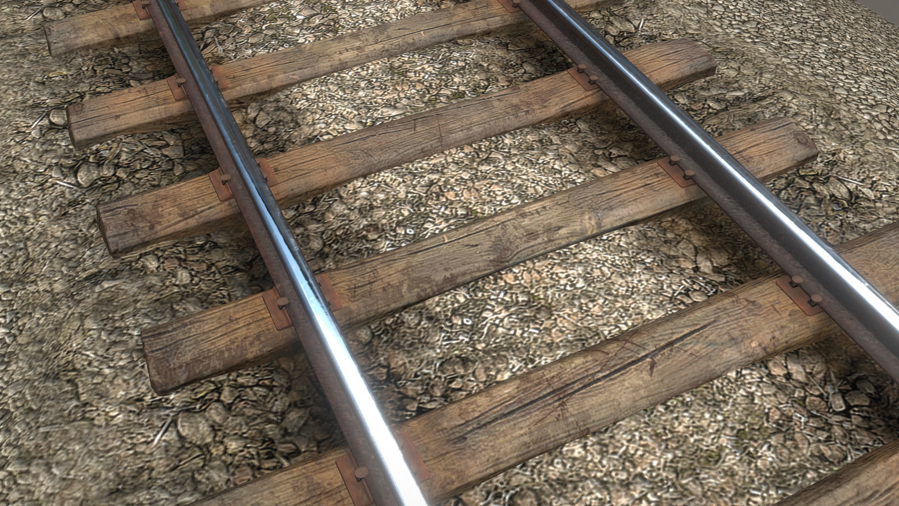 Old Railway  Low-poly 3D model_6