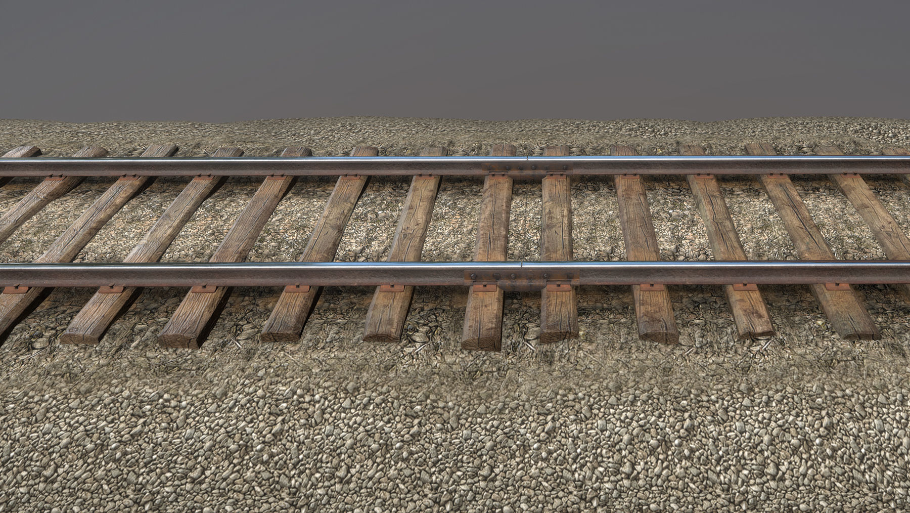 Old Railway  Low-poly 3D model_2