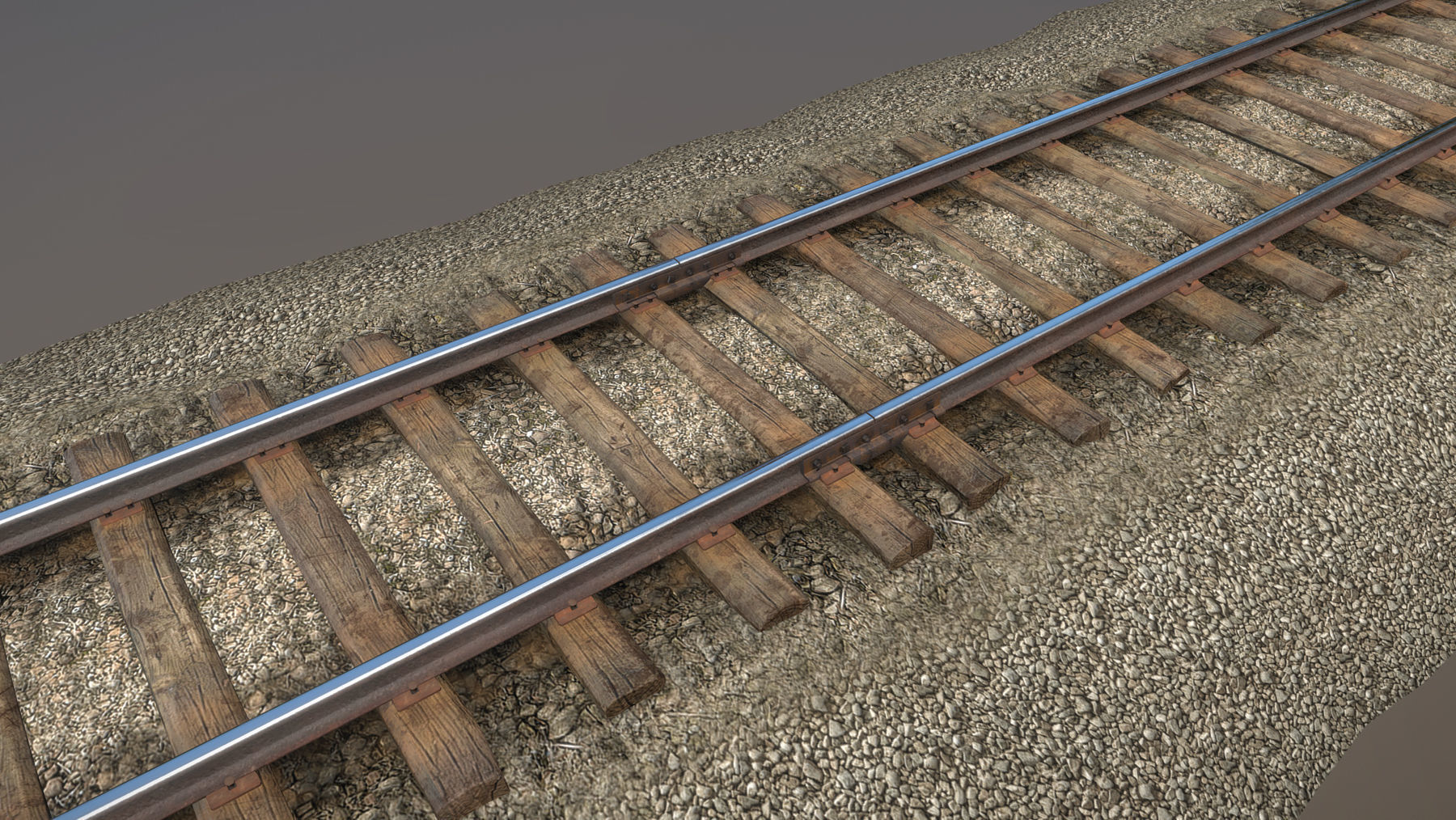 Old Railway  Low-poly 3D model_3