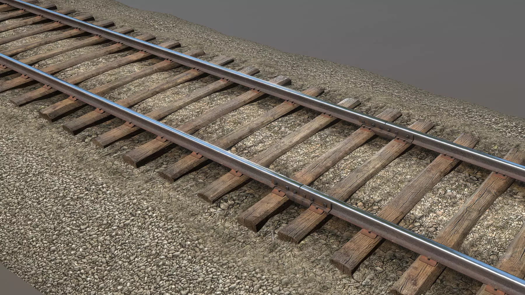 Old Railway  Low-poly 3D model_0