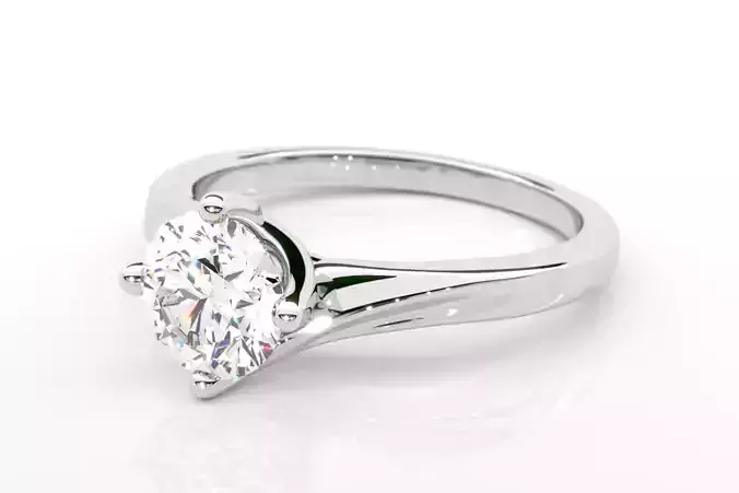 Four Claw Twist Engagement Ring