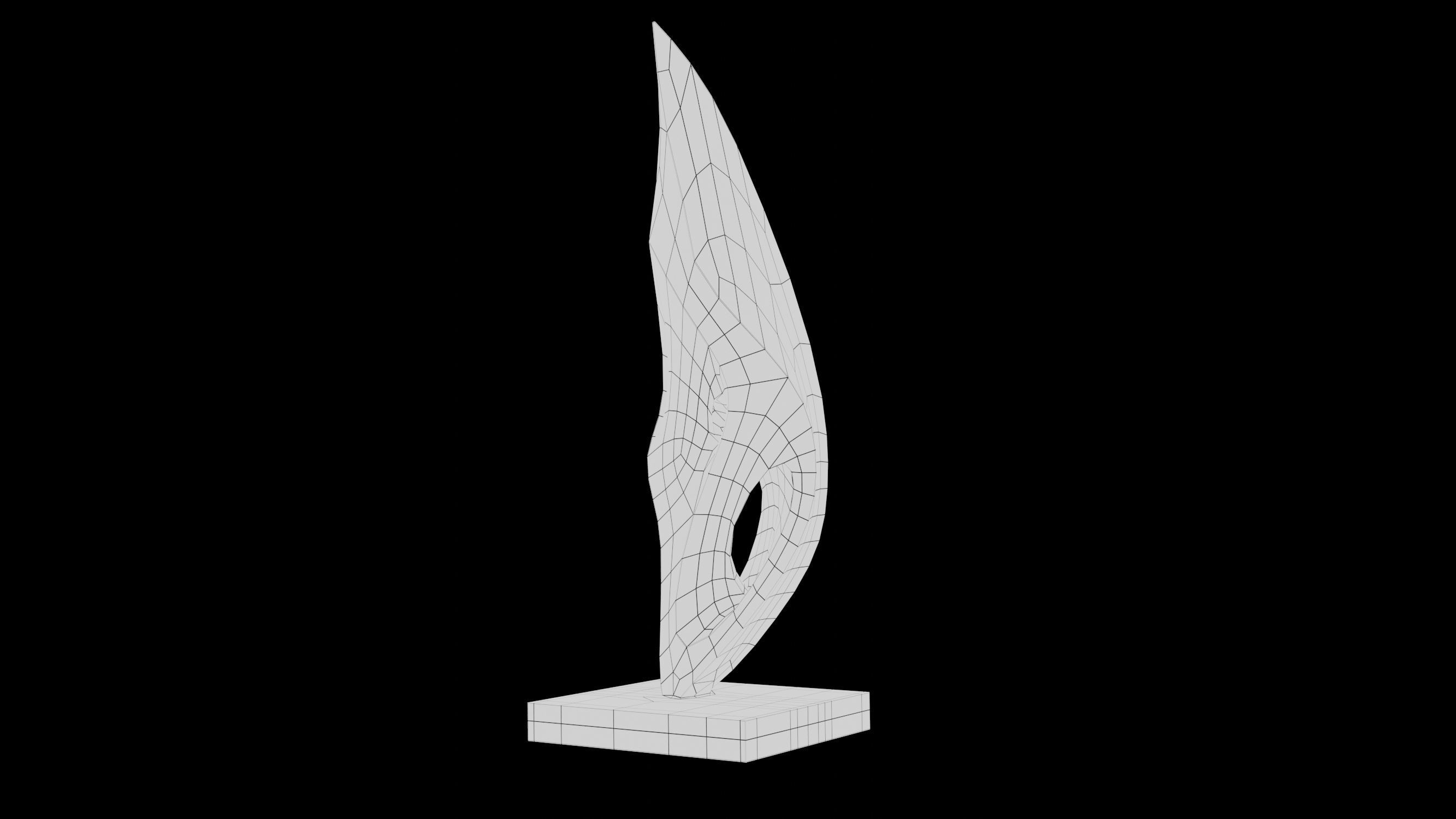 Abstract modern sculpture 020 Low-poly 3D model_5