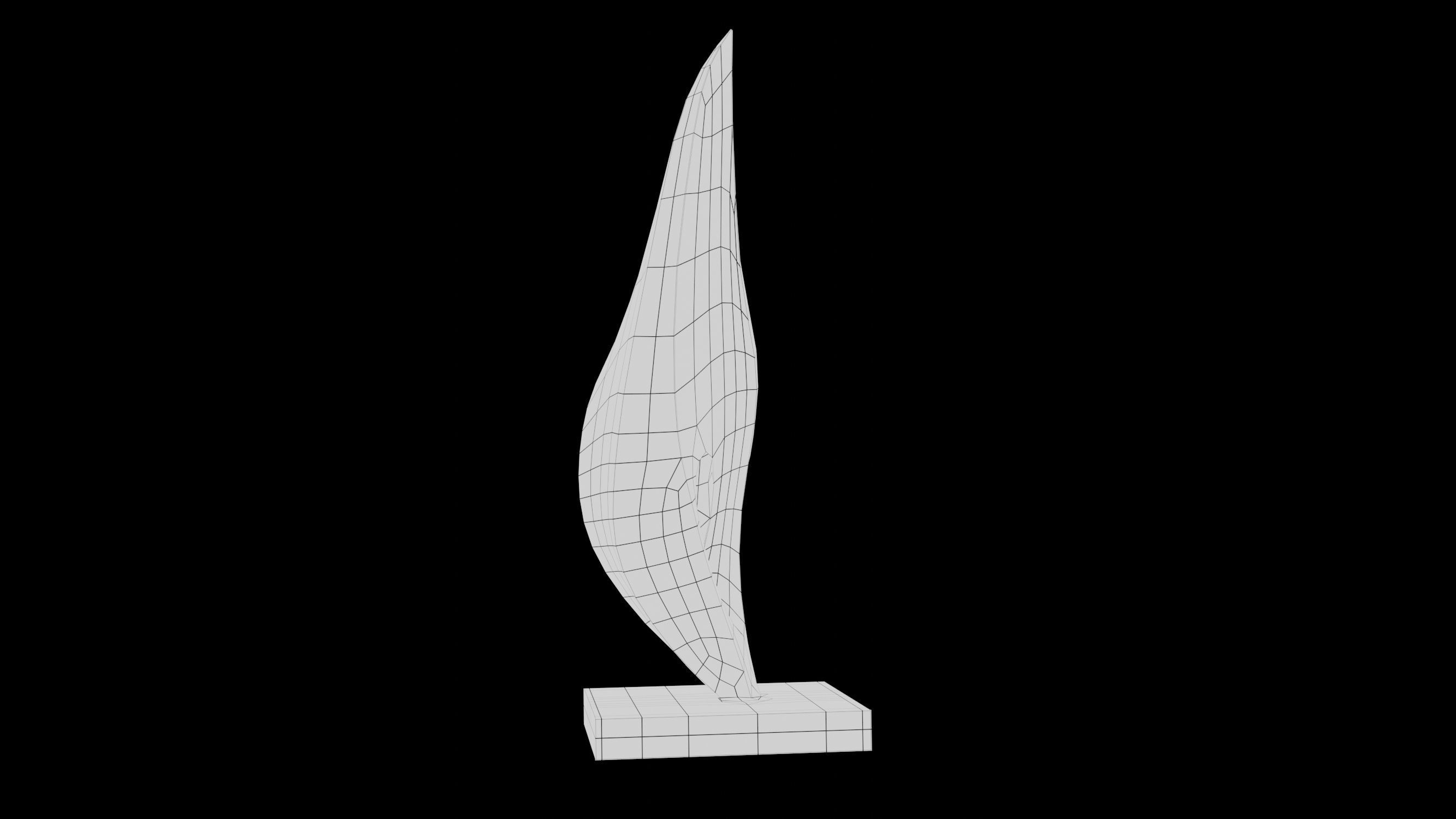 Abstract modern sculpture 020 Low-poly 3D model_8
